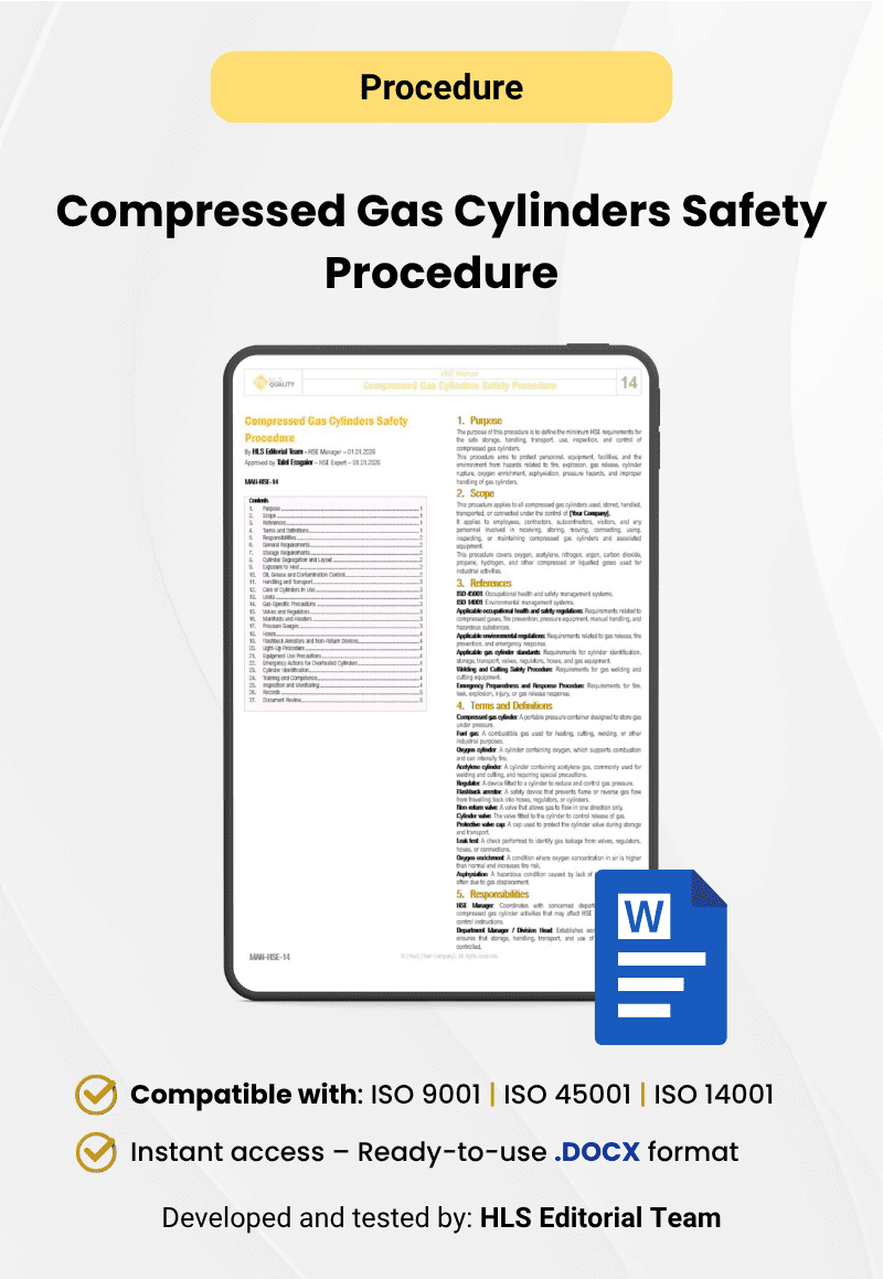 Compressed Gas Cylinders Safety Procedure