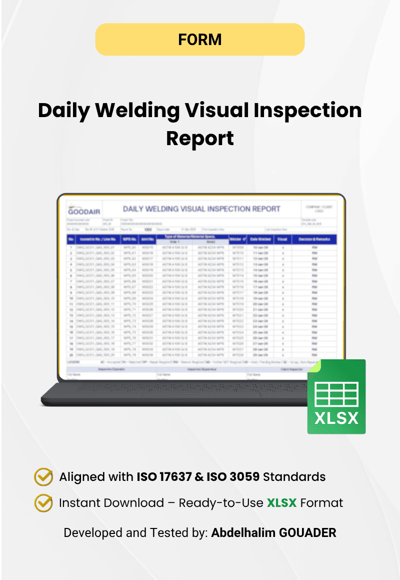 Daily Welding Visual Inspection Report