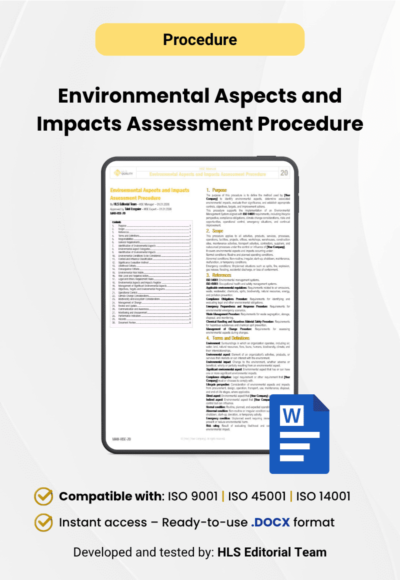 Environmental Aspects and Impacts Assessment Procedure