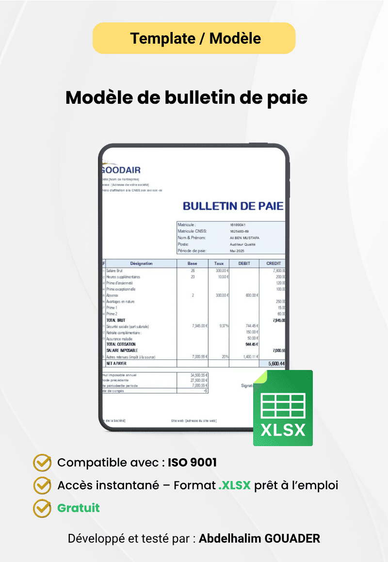 Modèle de bulletin de paie