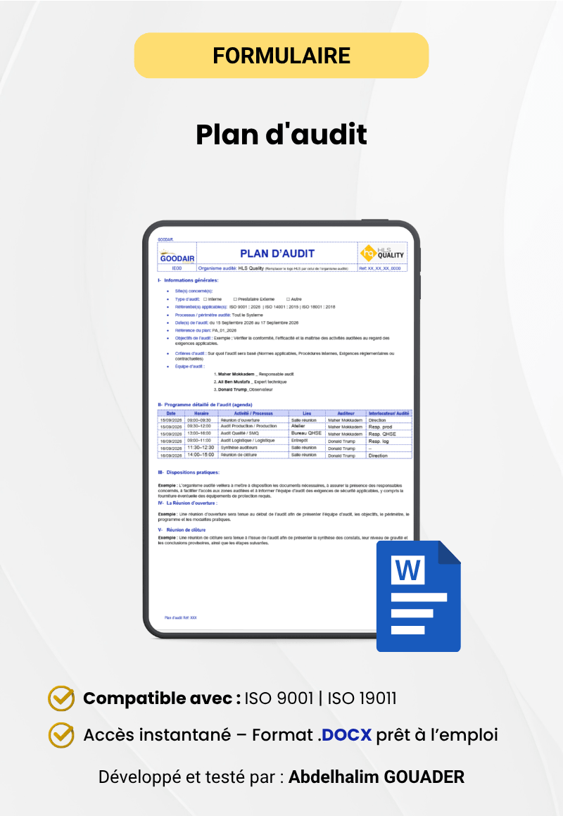 Plan d'audit