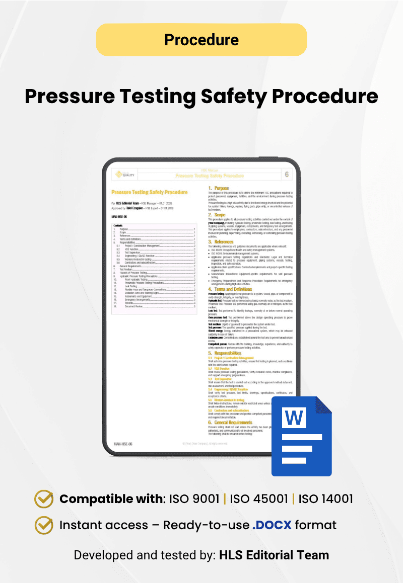 Pressure Testing Safety Procedure