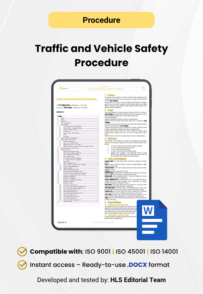 Traffic and Vehicle Safety Procedure